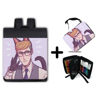 

PACK BACKPACK AND CASE CAT MAN ALLURING school