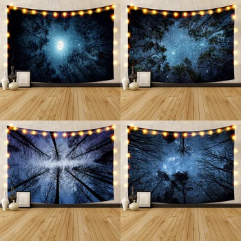 

Night Sky Tapestry Wall Hanging Home Decorations Wall Tapestries Forest Starry Night Tapestries For Living Room Bedroom Decor
