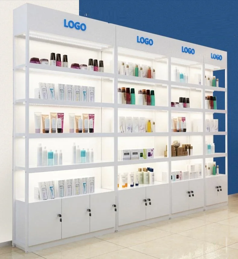 

Shelf display cabinet cosmetics display rack mother and baby store shelf boutique container display cabinet bag shoe rack