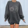 Sun Print Pullover Woman Hoodies Chic Korean Style Loose Oversize Tops Streetwear Sweatshirt Female Autumn Spring Clothing 2022 ► Photo 1/6