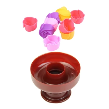 

1x Wine Red Mini Doughnut Donut Mold & 10X Silicone Rose Muffin Cookie Cup Cake Baking Mold