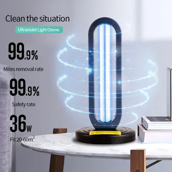 

UVC 38W Ozone Germicidal Light Sterilization Lamp IP55 Disinfection Remote Control US/UK/EU Plug