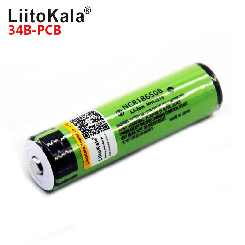 LiitoKala защищенный NCR18650B 18650 3400mah перезаряжаемый аккумулятор с 3,7 V PCB для