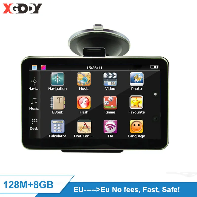 Автомобильный GPS навигатор XGODY для грузовика 7 дюймов 4 3/8 ГБ|GPS транспорта| |
