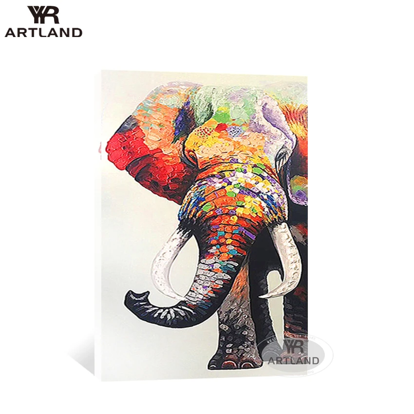 

Высокое качество, ручная работа, абстрактное животное, холст, картина маслом, цвет, слон, настенное искусство, украшение для дома, для гостиной, вход