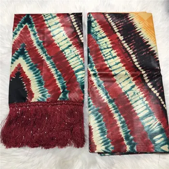 

New arrival african bazin riche lace 2019 high quality bazin farbic with tassel for wedding 5+2yards/lot