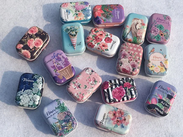 32pcs/lot Flowers Collective Tin Boxes Metal Storage tins Wedding Candy Box Party Favors Honey Talk