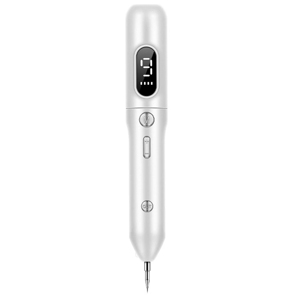 Белый Portable Mole Remover Home Plasma Pen LCD Display Professional USB Charging Freckle Adjustable Speed No Pain Lighting Skin Care - Цвет: Белый