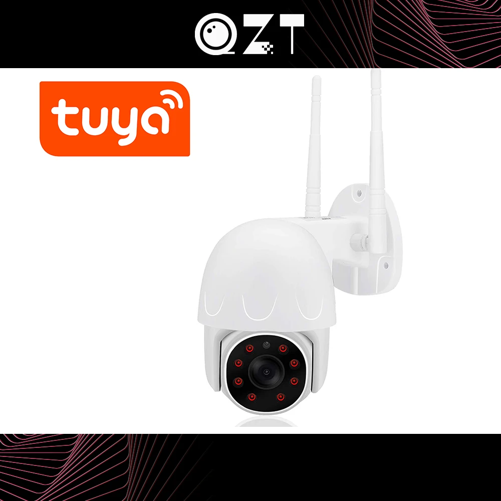 QZT Tuya Outdoor Security Camera WIFI Wireless PTZ IP Camera Outdoor IR Infrared Waterproof CCTV Video Surveillance Camera 1080P