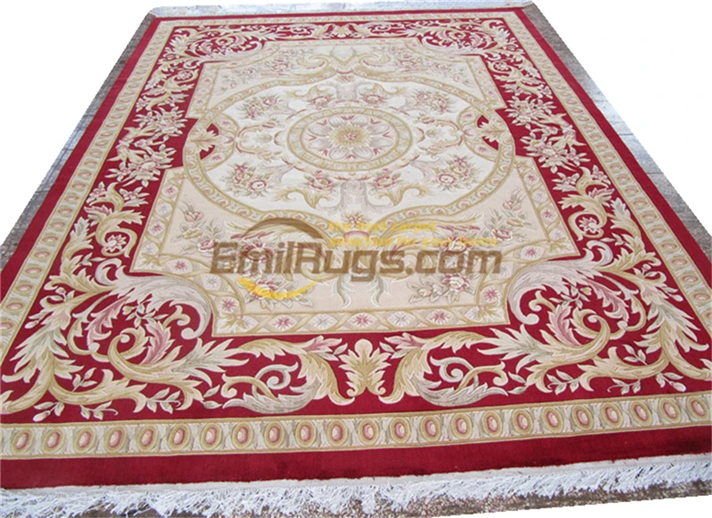 US $1.755.00 Chinese Aubusson Carpetswool Large Carpet Flower Rug Made Savonery Design Nice Wall Art Exquisite Room Carved Carpet