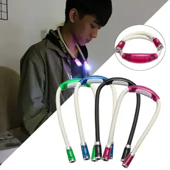 

LED Neck Night Light Flexible Knitting Crocheting Book Light Handsfree Reading Lamp Indoor Lighting 4 Colors Battery Operated