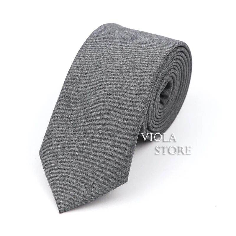 Classic Brown Navy Red Striped Solid Wool Necktie 6cm Slim Fashion Skinny Tie Men Tuxedo Suit Party Casual Accessory Cravat Gift neck ties