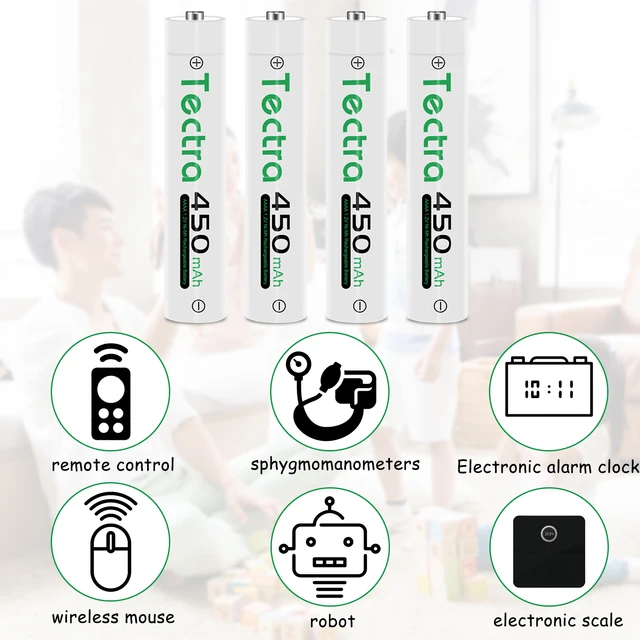 Batterie aste avec chargeur pour Dell, stylet, surface, stylo, réveils,  lampes de poche, 1.2V, 450mAh, uto AA, Ni-laissée