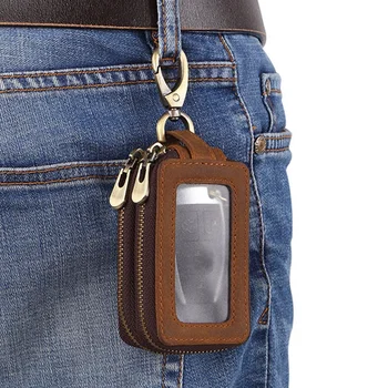 

MISFITS Keychain for Car Key Bag Wallet Bag Car Key Storage Bag Double Zipper Leather Key Case