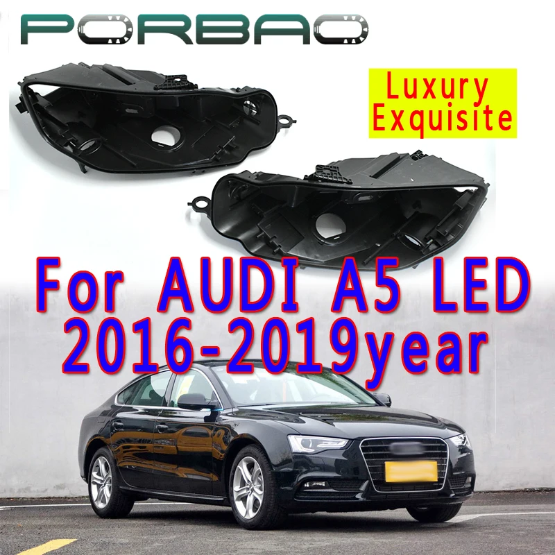 

Защитная крышка передней фары PORBAO для AUDI A5 светодиодный 2016 2017 2018 2019
