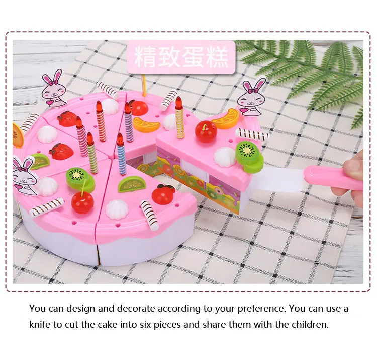 16-99PCS DIY Cake Set Toy Kitchen Food Pretend Play Cutting Fruit Birthday Toys for Kid Birthday Christmas Educational Gift