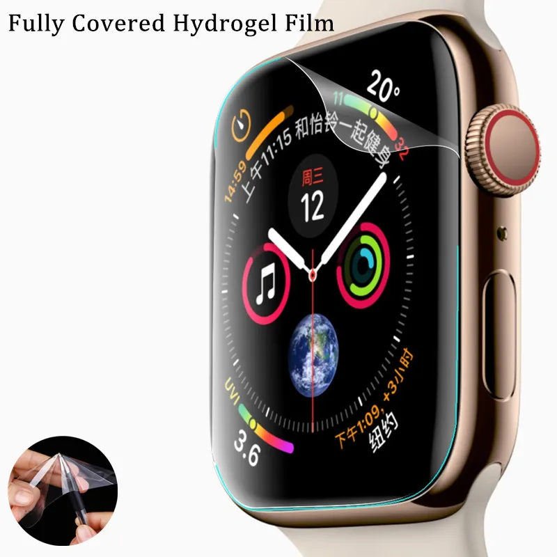 Прозрачная защитная Гидрогелевая пленка для iWatch 2 3 4 5 40 мм 44 мм Защитная пленка для Apple Watch 38 мм 42 мм