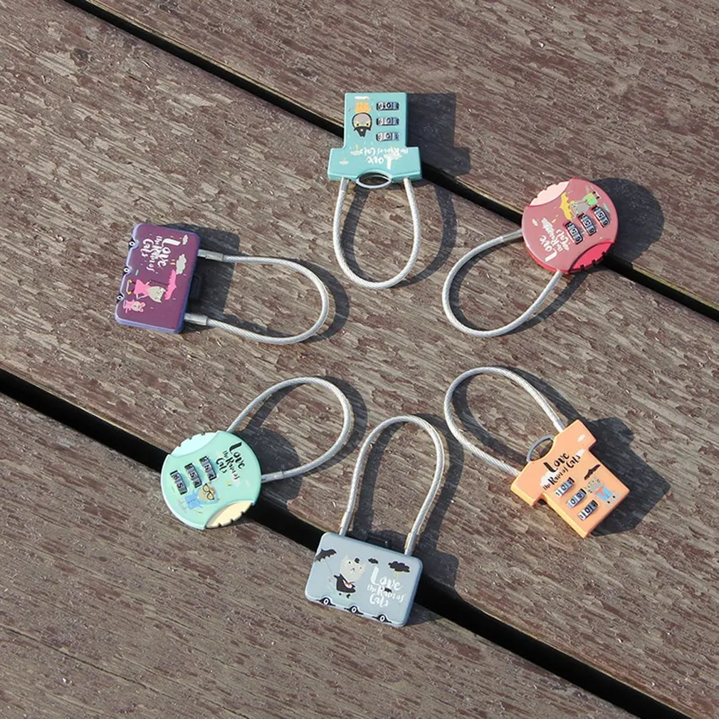 Мини замок Новый безопасности милый мультяшный с животными ключами для рюкзаков