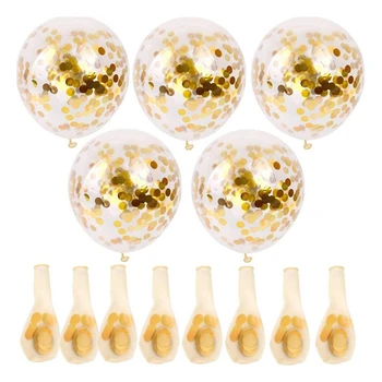 

GoldConfetti Balloons 30 Pieces, 12 Inches Party Balloons With Golden Paper Confetti Dots For Party Decorations Wedding Decorat