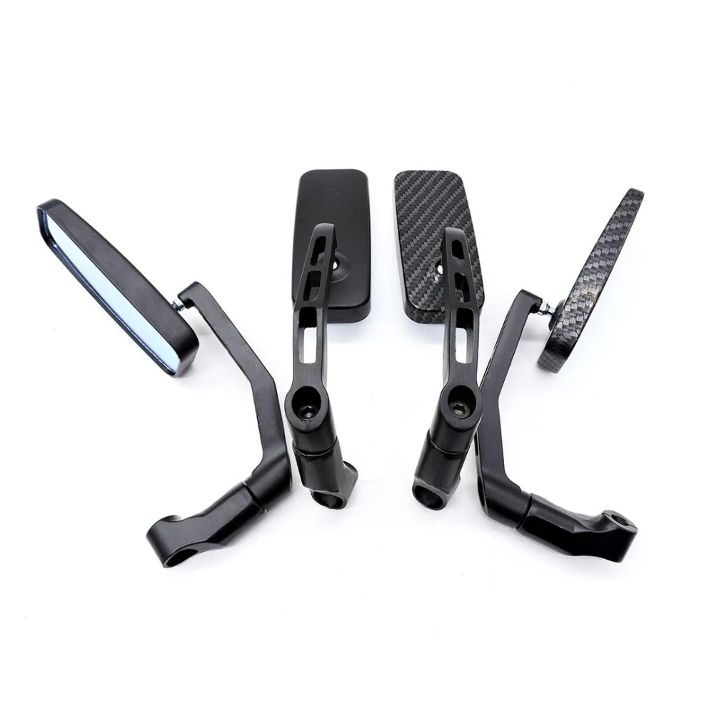 Universal 8mm 10mm Motorcycle Handle Bar End Rear Side View Mirrors Aluminum Rectangle Blind Spot Blue Rearview Side Mirror