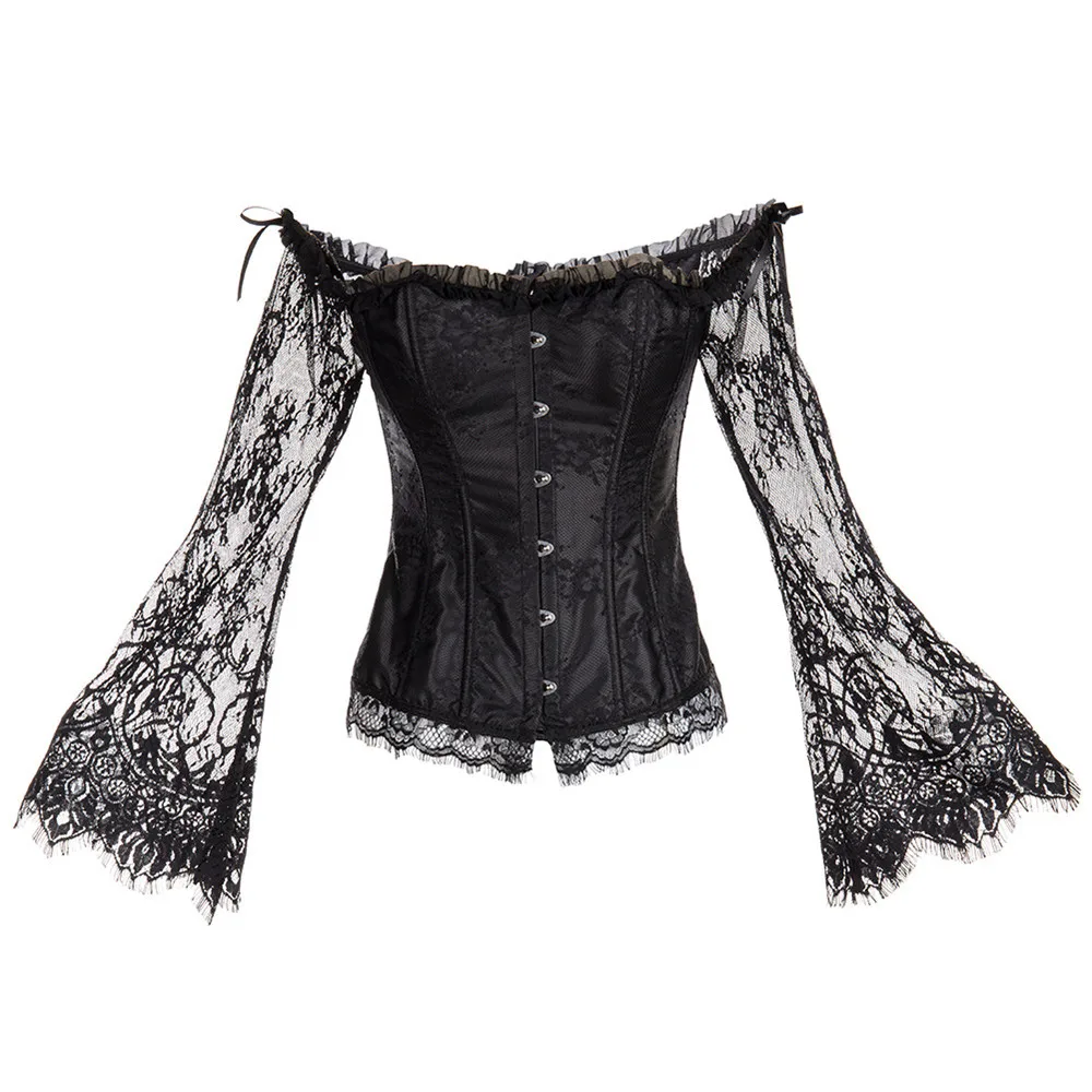 Medieval retro Renaissance Victorian court dress corset lace top for women sexy tights party costume