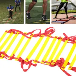 Фитнес Футбол Обучение Лестница тренировочное оборудование & Amp; цели ловкость 6 м 12Rung тренировка выносливости для здоровья