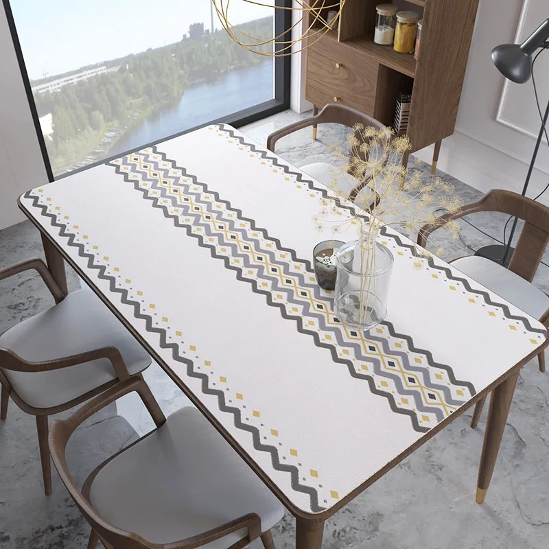 Kitchen & Dining Creative Wood Grain PVC Leather Table Mat Waterproof Oilproof Heat Resistant