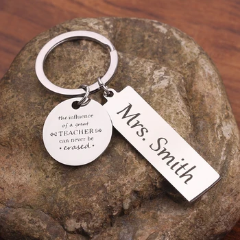 

Creative Jewelry Custom Engraved Keychain Logo Name Stainless Steel Personalized Gift Customized Keyring Key Chain Ring Women
