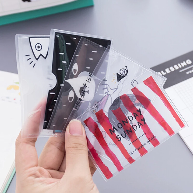 

3Pcs/set random Bus Card Case Credit Card Protective Cover PVC Cartoon Card Holder