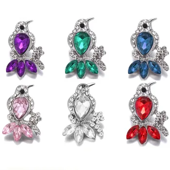 

5pcs/lot Snap Jewelry Owl Style 18mm Rhinestone Snap Buttons Fit Snap Button Bracelet Bangle Interchangeable Jewelry