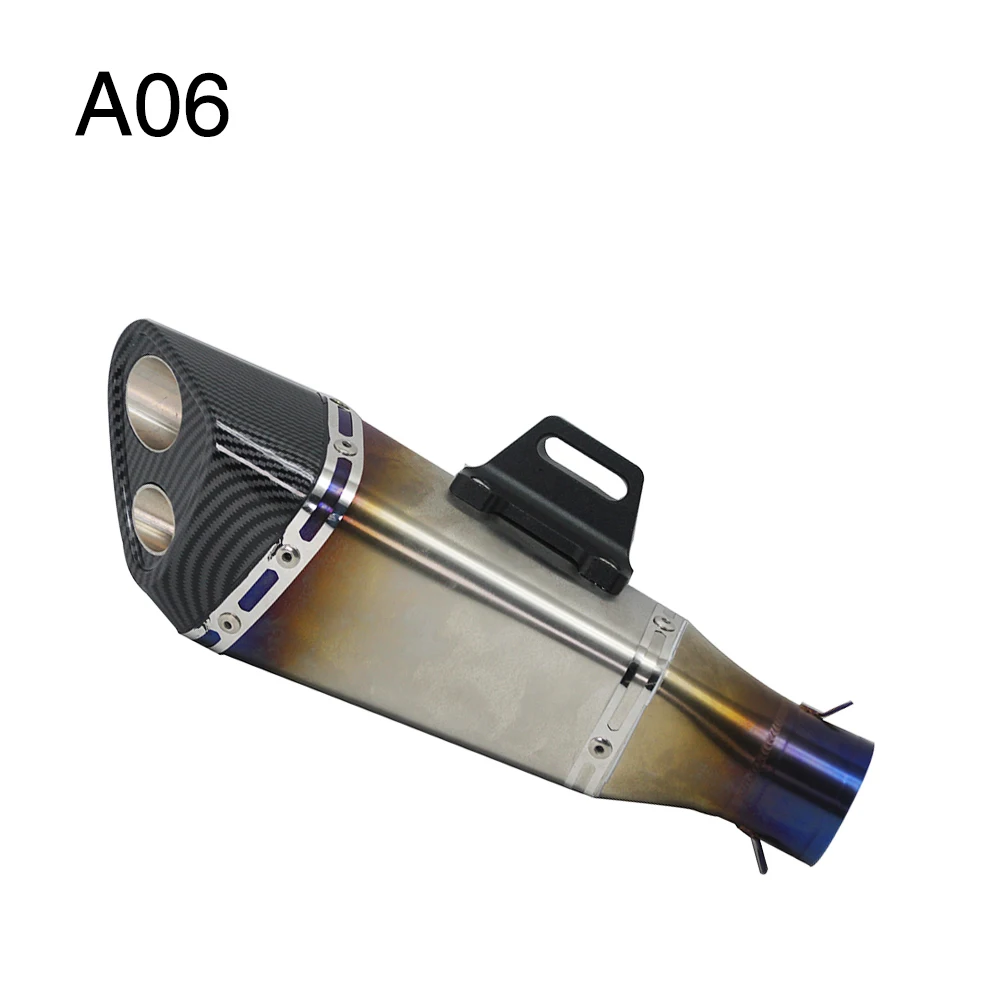 Alconstar-51 мм Мотоцикл выхлопная труба akrapovic Moto Escape Слипоны для R6 Z650 MT07 Z900 CBR1000 KTM DUKE R3 R25 GSX600 750 - Цвет: A06