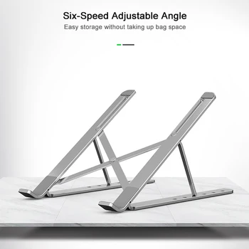 

Notebook Cooling Bracket Laptop Stand Folding Adjustable Aluminum Desktop Lifting Height Tablet Stand for 11-17inch Notebooks