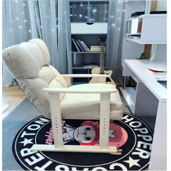 

Solid wood lazy computer chair fashion living room leisure study office chair home adjustable reclining dormitory game leisure d