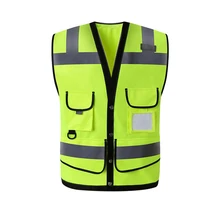 Cycling Reflective Vest With Pockets High Visibility Reflective Vest Breathable Safety Gear Construction Protector Tank Top