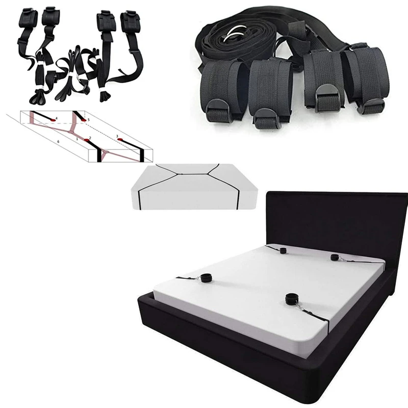 Bed Sheet Holder Straps Sex Toys for Woman Couples Set Under BDSM Bondage Restraint Strap System Adults Wrists &amp Ankle Cuffs |