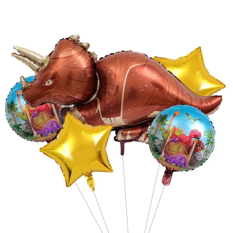 5 шт./лот гигантский динозавр Фольга набор воздушных шаров для маленьких мальчиков воздушные шарики в виде животных для детей динозавр День рождения воздушные шары для украшения - Цвет: 5