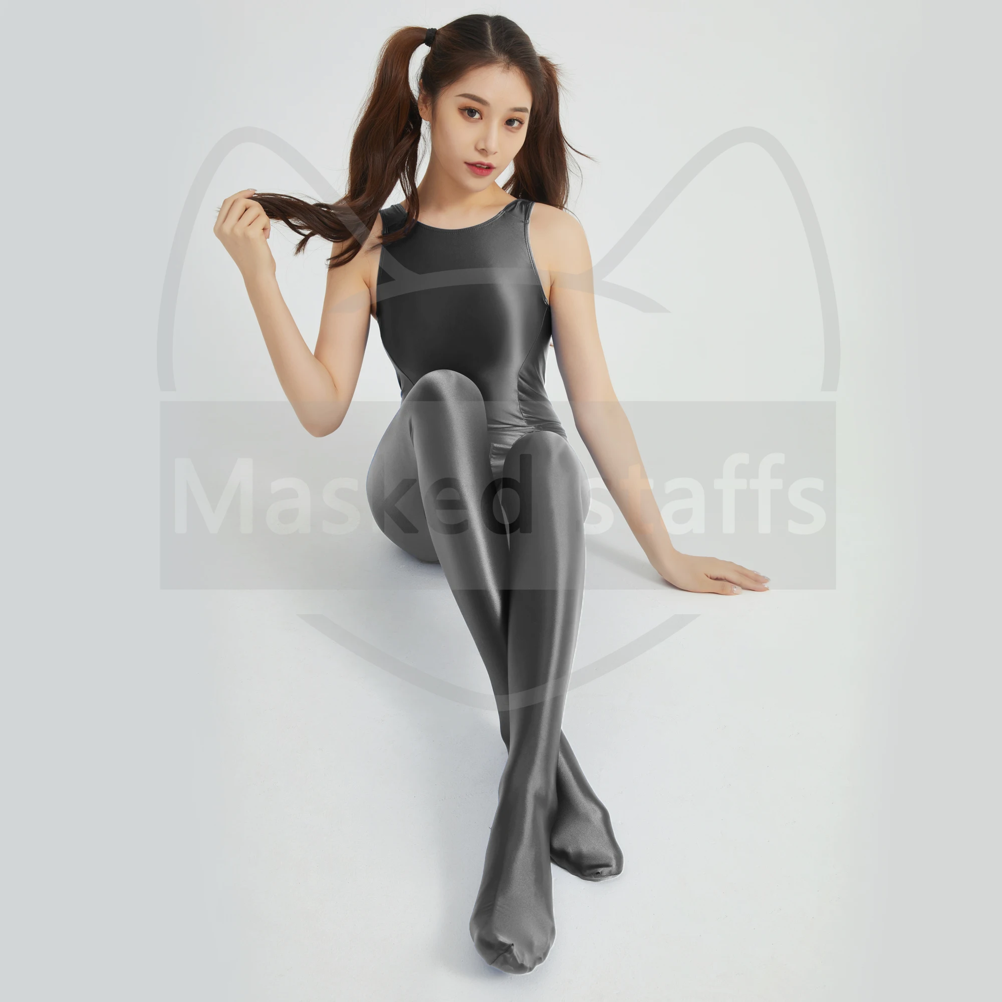 

Women and man Tights Oil Glossy Catsuit One-piece Sport Pant Sleeveless backless Playsuit Rompers Overalls Sexy Jumpsuit