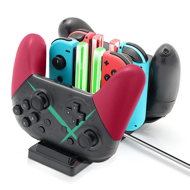 Зарядная док станция для контроллера Nintendo LED зарядное устройство Switch геймпад