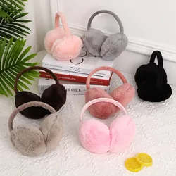 Fashion Solid Color Ear Cover Soft Earmuffs Women Thicken Plush Ear Protector Warmer Winter Man Faux Fur Earmuff