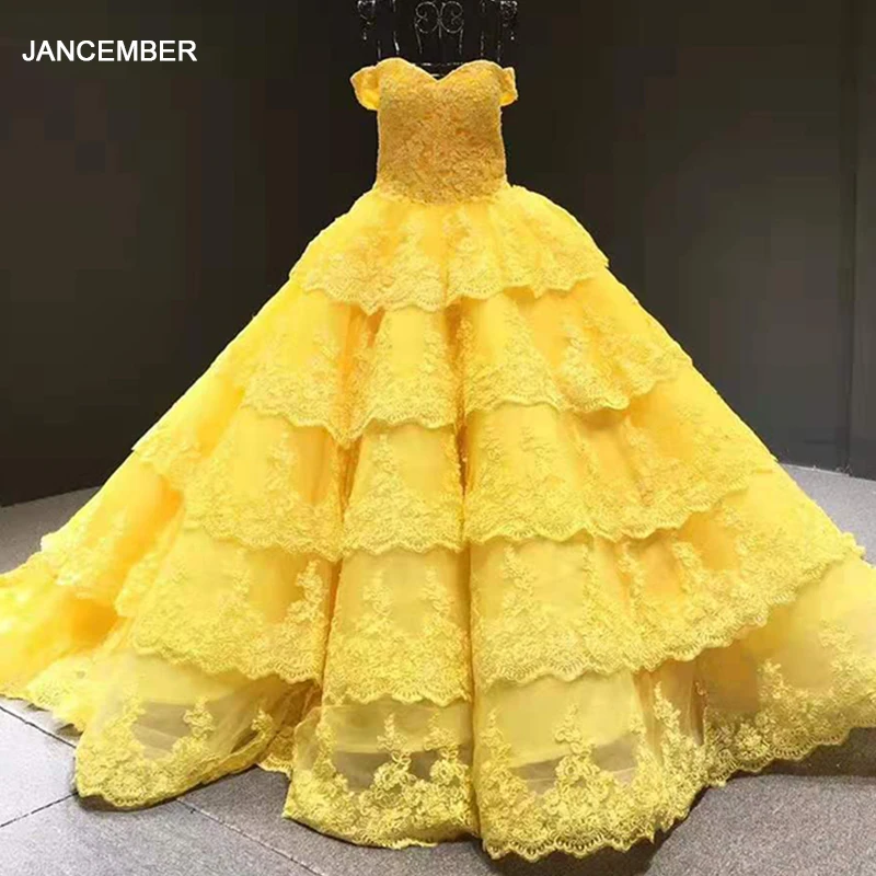 J66786 janceber вечернее платье с длинным шлейфом милое бальное открытыми плечами