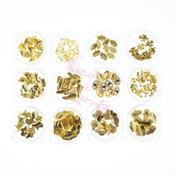 

1 Set 240pcs Alloy Charms Mix 12 Styles Vintage Egyptian Style Shell Eye Triangle Gold Plated 3D Nail Art Jewelry Phone DIY Deco