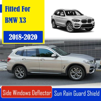 

1 Set Chrome Side Vent Sun Shade Window Visors Rain Guard Deflectors For BMW X3 2018-2020