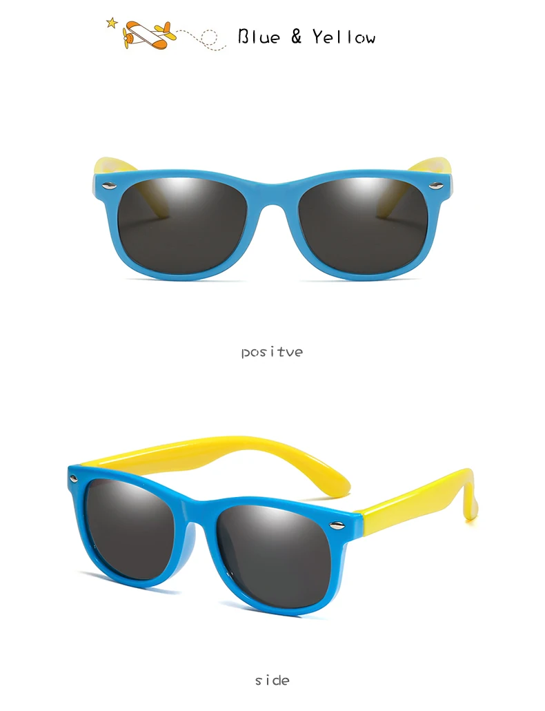 Rubber Polarized Sunglasses Kids TR90 Boys Girls Mirror Polaroid Sun Glasses Silicone Safety Glasses for Children Baby_voghion.com