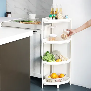 

4 Layer Kitchen Storage Assemble Plastic Bathroom Shelf bathroom floor rack plastic kitchen multi-layer storage rack