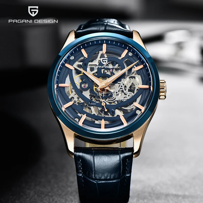 

PAGANI DESIGN Men's Watches Skeleton Top Brand Luxury Automatic Watch Men Mechanical Wristwatches Business Leather Sport Clocks