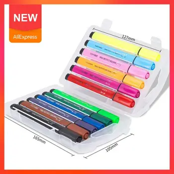 

12pcs/set Washable Watercolor Pen Cute Kids Drawing Pens Graffiti Stationery Painting Art Marker Children Pen Seal Stamp K1V3