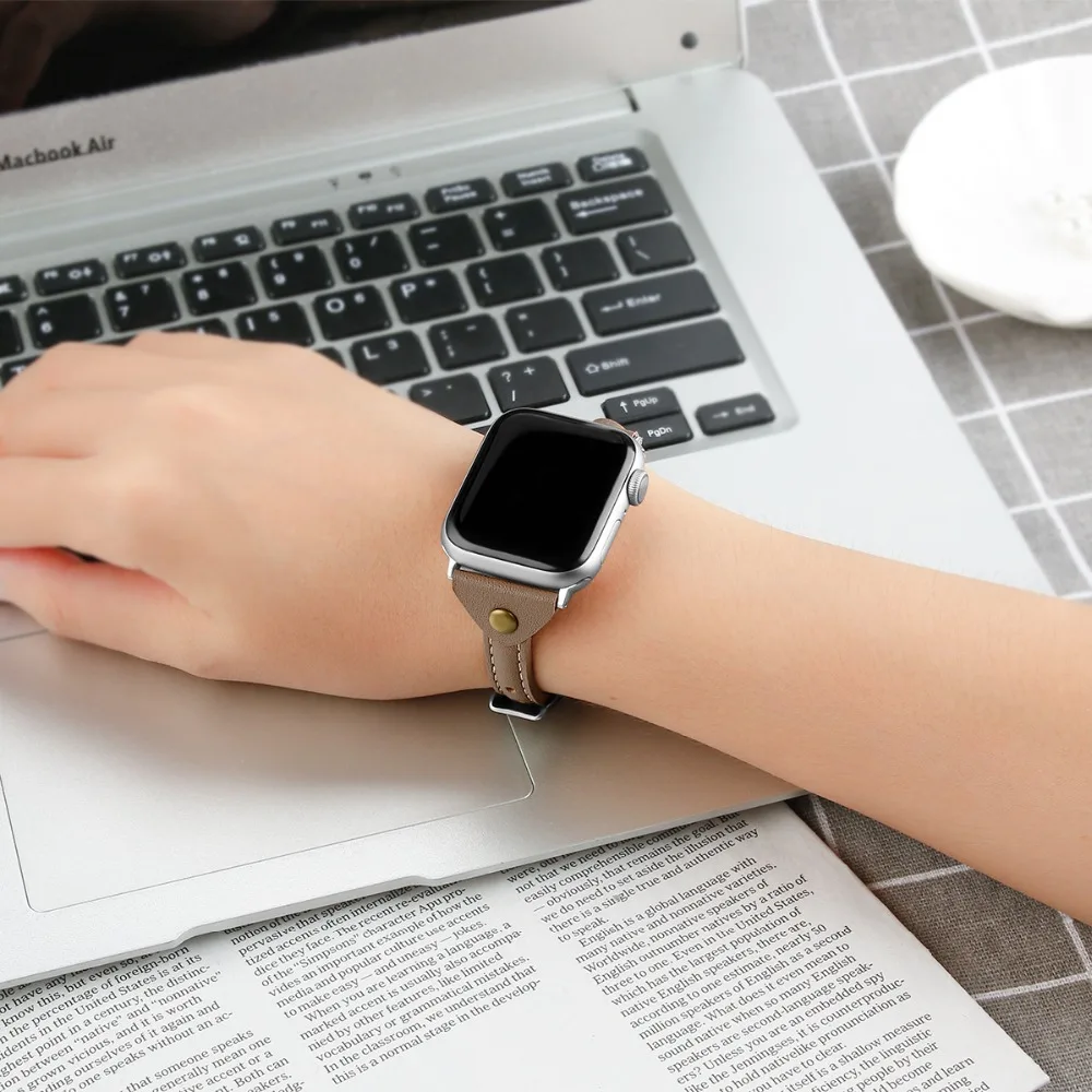 Ремешки для Apple Watch 38 мм 40 мм 4 44 мм кожаный браслет для Apple Watch ремешок 5 4 3 2 1 для iWatch серии 42 мм женские ремешки