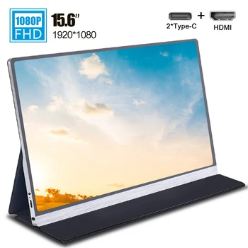 

15.6 inch 1080p portable monitor FHD IPS screen 1920X1080 thin display type c ips screen for Bank factory laptop phone computer