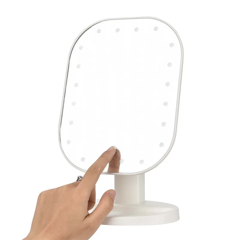 

Led luminescent beauty makeup jingyi type mirror with light touch switch square toilet glass factory direct sale