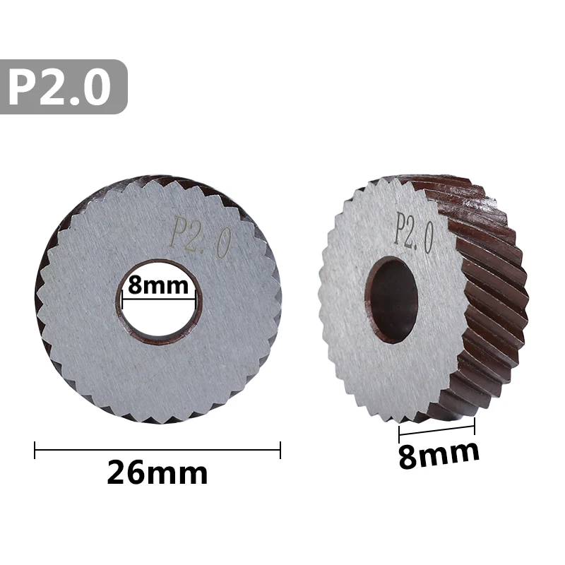 XCAN 2 Stück 2,0 mm Metalldrehmaschinenrad Rändelwerkzeuge Diagonales grobes Rändelrad – Detail 4
